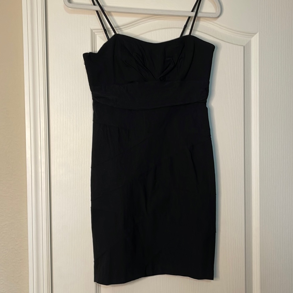 Adjustable strap black dress